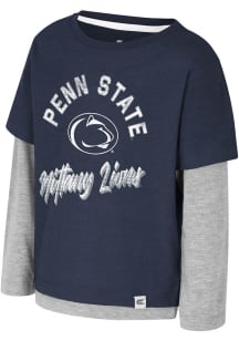 Toddler Penn State Nittany Lions Navy Blue Colosseum Investigatory Long Sleeve T-Shirt