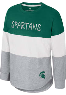 Girls Michigan State Spartans Green Colosseum Alex Long Sleeve T-shirt