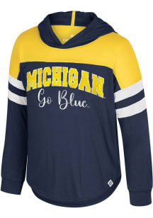 Toddler Girls Michigan Wolverines Navy Blue Colosseum Reflection Long Sleeve T Shirt