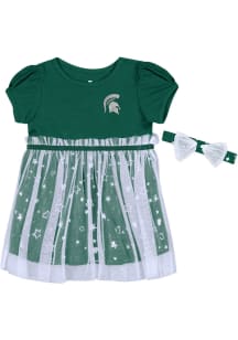 Toddler Girls Michigan State Spartans Green Colosseum Star League Short Sleeve Dresses