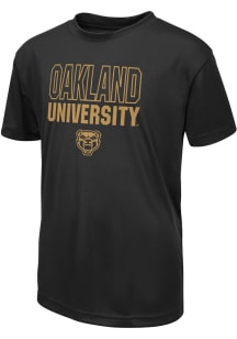 Colosseum Oakland University Golden Grizzlies Youth Black Trails Short Sleeve T-Shirt