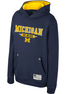 Colosseum Michigan Wolverines Youth Navy Blue Centauri Long Sleeve Hoodie