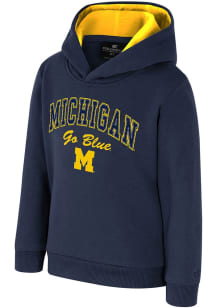 Toddler Michigan Wolverines Navy Blue Colosseum Centauri Long Sleeve Hooded Sweatshirt