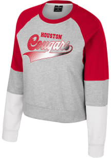 Colosseum Houston Cougars Womens Grey Katinka Crew Sweatshirt