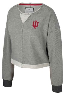 Womens Indiana Hoosiers Charcoal Colosseum Magnum Crew Sweatshirt