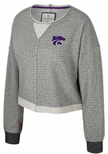 Colosseum K-State Wildcats Womens Charcoal Magnum Crew Sweatshirt