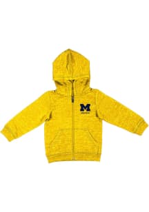 Toddler Michigan Wolverines Yellow Colosseum Knobby Long Sleeve Full Zip Sweatshirt