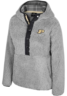 Womens Purdue Boilermakers Grey Colosseum Matilda 1/2 Zip Hooded Sweatshirt