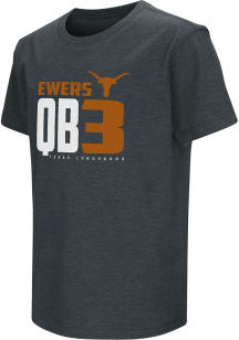 Quinn Ewers  Colosseum Texas Longhorns Youth Black Player Tee Short Sleeve T-Shirt