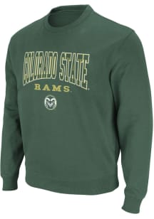 Colosseum Colorado State Rams Mens Green Stadium Design Graphic Long Sleeve Crew Sweatshirt