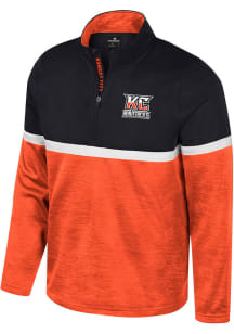 Colosseum Kansas City Mavericks Mens Orange Meekus Long Sleeve Qtr Zip Pullover