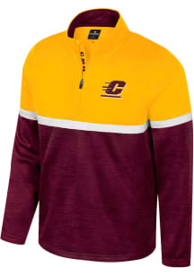 Colosseum Central Michigan Chippewas Mens Maroon Meekus Long Sleeve Qtr Zip Pullover