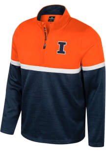 Colosseum Illinois Fighting Illini Mens Navy Blue Meekus Long Sleeve Qtr Zip Pullover