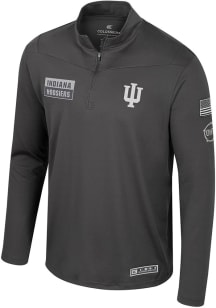 Mens Indiana Hoosiers Charcoal Colosseum OHT Booyah Qtr Zip Pullover