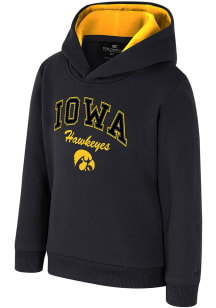 Toddler Iowa Hawkeyes Black Colosseum Centauri Long Sleeve Hooded Sweatshirt