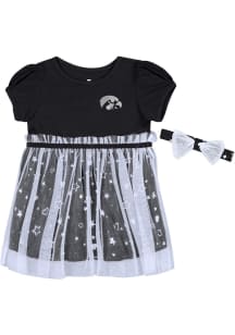 Toddler Girls Iowa Hawkeyes Black Colosseum Star League Short Sleeve Dresses