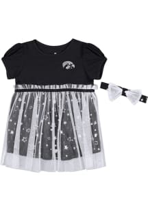 Baby Girls Iowa Hawkeyes Black Colosseum Star League Short Sleeve Dress