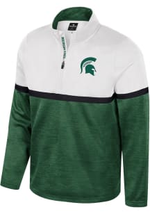 Mens Michigan State Spartans Green Colosseum Meekus Qtr Zip Pullover