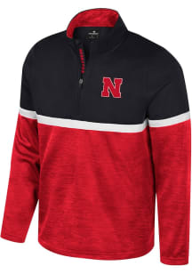 Mens Nebraska Cornhuskers Red Colosseum Meekus Qtr Zip Pullover