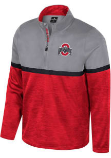 Mens Ohio State Buckeyes Red Colosseum Meekus Qtr Zip Pullover