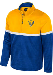 Mens Pitt Panthers Blue Colosseum Meekus Qtr Zip Pullover