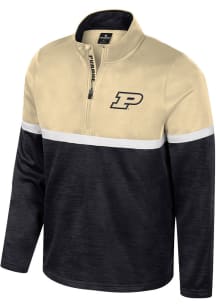 Mens Purdue Boilermakers Black Colosseum Meekus Qtr Zip Pullover