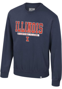 Mens Illinois Fighting Illini Navy Blue Colosseum Cap E Tan Fashion Sweatshirt