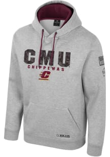 Colosseum Central Michigan Chippewas Mens Grey OHT Oorah Long Sleeve Hoodie