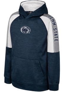 Youth Penn State Nittany Lions Navy Blue Colosseum Rylos Long Sleeve Hood