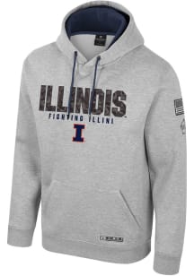 Mens Illinois Fighting Illini Grey Colosseum OHT Oorah Hooded Sweatshirt