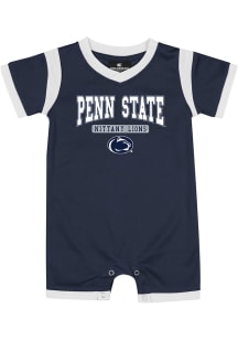 Baby Penn State Nittany Lions Navy Blue Colosseum Arcade Short Sleeve One Piece