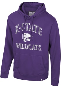 Mens K-State Wildcats Purple Colosseum Cap E Tan Long Sleeve Fashion Hood