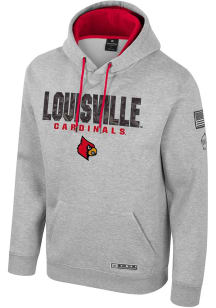 Colosseum Louisville Cardinals Mens Grey OHT Oorah Long Sleeve Hoodie