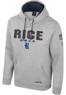 Colosseum Rice Owls Mens Grey OHT Oorah Long Sleeve Hoodie