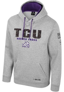 Colosseum TCU Horned Frogs Mens Grey OHT Oorah Long Sleeve Hoodie