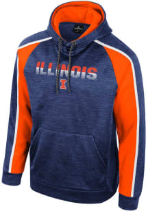 Mens Illinois Fighting Illini Navy Blue Colosseum Brint Long Sleeve Hoodie