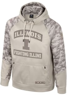 Mens Illinois Fighting Illini Tan Colosseum OHT Mojave Long Sleeve Hoodie