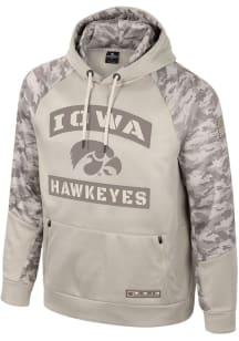 Mens Iowa Hawkeyes Tan Colosseum OHT Mojave Design Long Sleeve Hoodie