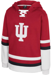 Youth Indiana Hoosiers Cardinal Colosseum Gunstar Lace Up Long Sleeve Hooded Sweatshirt