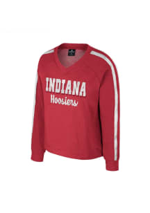 Girls Indiana Hoosiers Cardinal Colosseum Treasure Long Sleeve Crew Sweatshirt