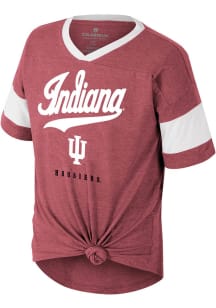 Girls Indiana Hoosiers Cardinal Colosseum Frontier Short Sleeve Fashion T-Shirt