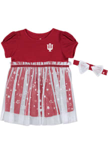Baby Girls Indiana Hoosiers Cardinal Colosseum Star League Short Sleeve Dress