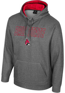 Colosseum Ball State Cardinals Mens Charcoal McCarthy Hood