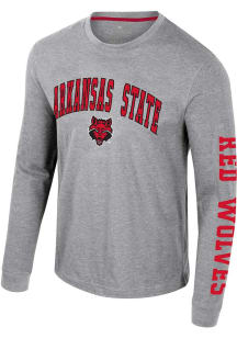 Colosseum Arkansas State Red Wolves Grey Reese Long Sleeve T Shirt