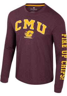 Colosseum Central Michigan Chippewas Maroon Reese Long Sleeve T Shirt