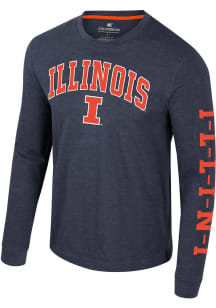 Mens Illinois Fighting Illini Navy Blue Colosseum Reese Tee