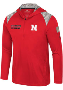 Mens Nebraska Cornhuskers Red Colosseum OHT MOS Long Sleeve Hoodie