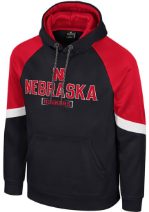 Mens Nebraska Cornhuskers Black Colosseum Prewitt Long Sleeve Hoodie