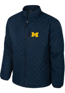 Colosseum Michigan Wolverines Mens Navy Blue Back on Top Puffer Medium Weight Jacket