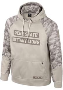 Mens Penn State Nittany Lions Tan Colosseum OHT Mojave Design Long Sleeve Hoodie